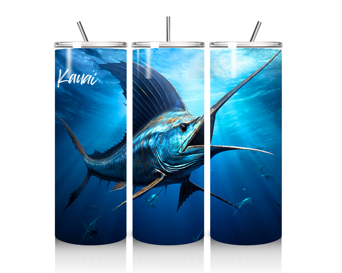 20oz Stainless Steel Tumbler Cup with marlin